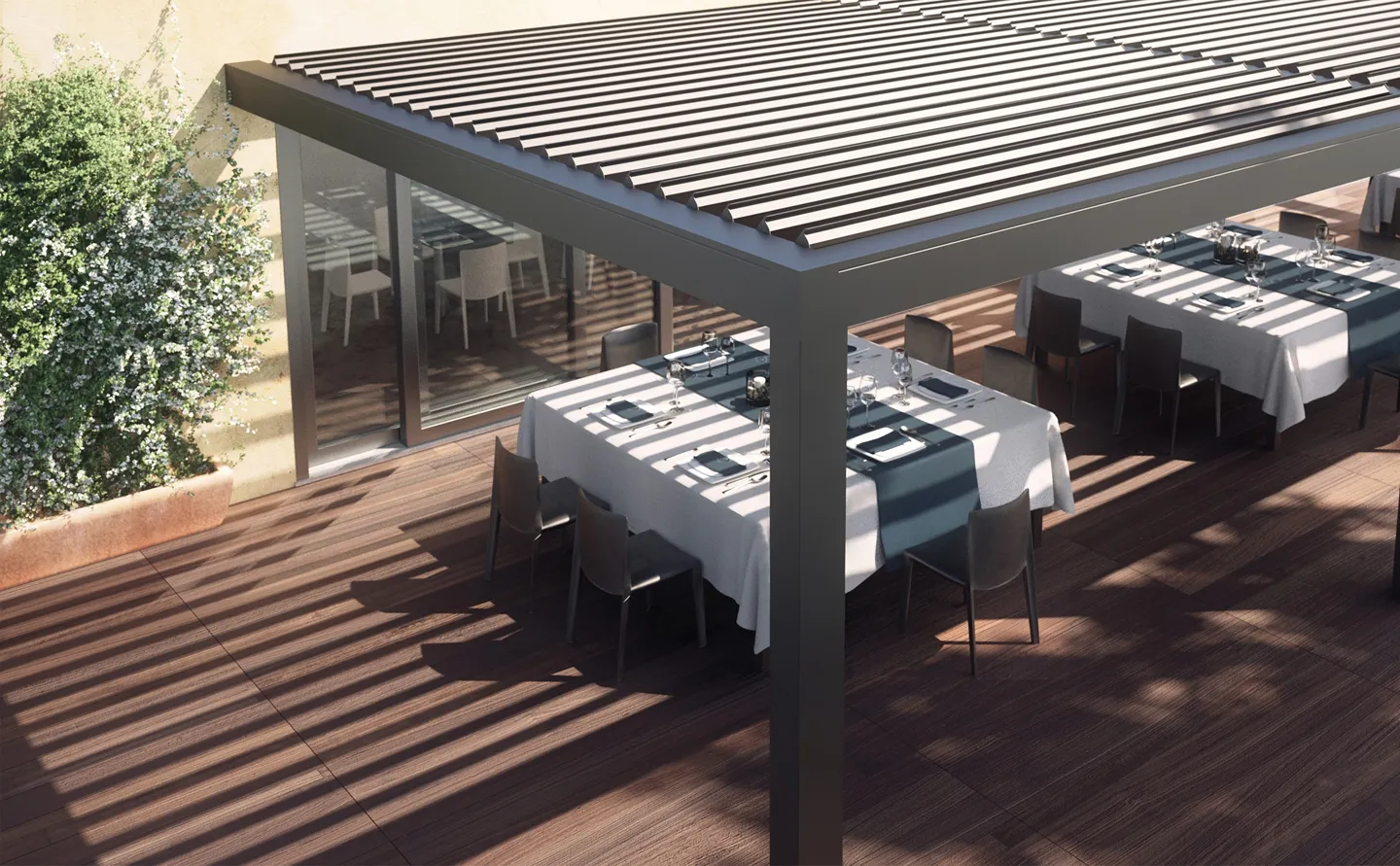 Solskydd med pergola